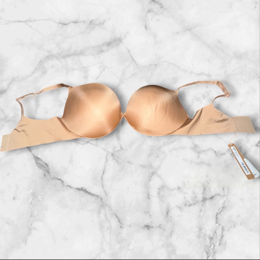 SKIMS Ultimate Push Up Plunge Bra Clay Tan Underwire 38D BR-UWR-1881 NWT